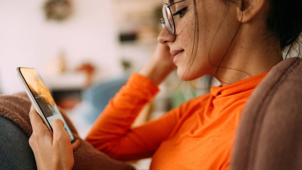 Person using a depression app on their phone